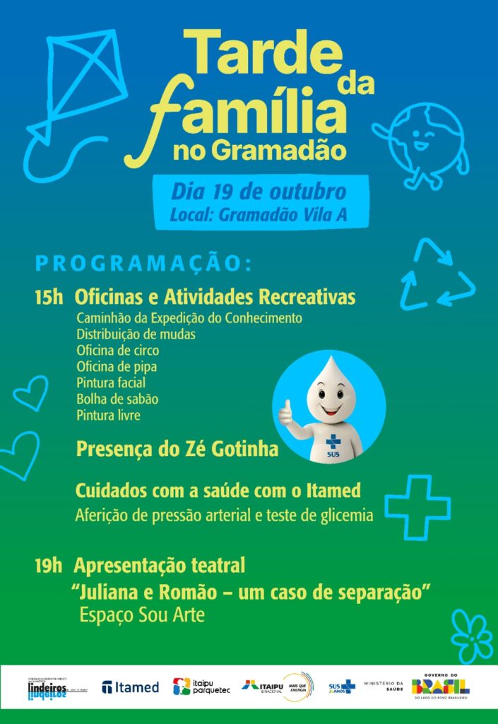 Evento gratuito celebra 38 anos do Ecomuseu e 35 anos do SUS com oficinas, teatro e presença do Zé Gotinha