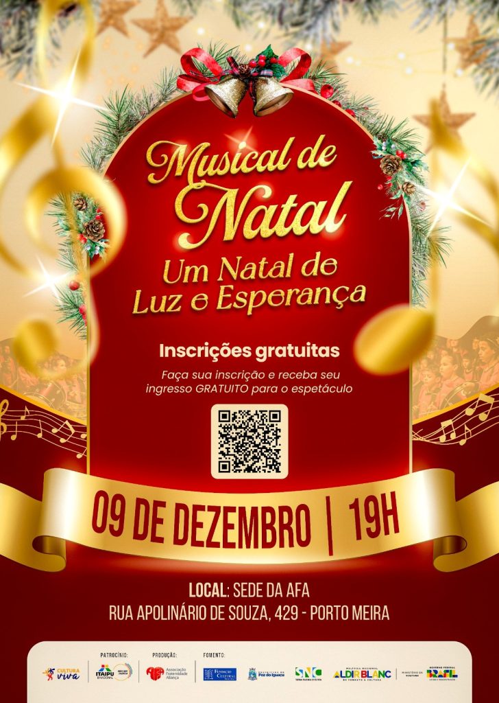 É NATAL: ASSOCIAÇÃO FRATERNIDADE ALIANÇA CONVIDA PARA MUSICAL COM CANÇÕES CLÁSSICAS