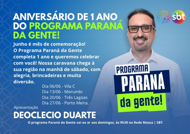 Programa Paraná da Gente celebra aniversário com festa na Vila C neste sábado