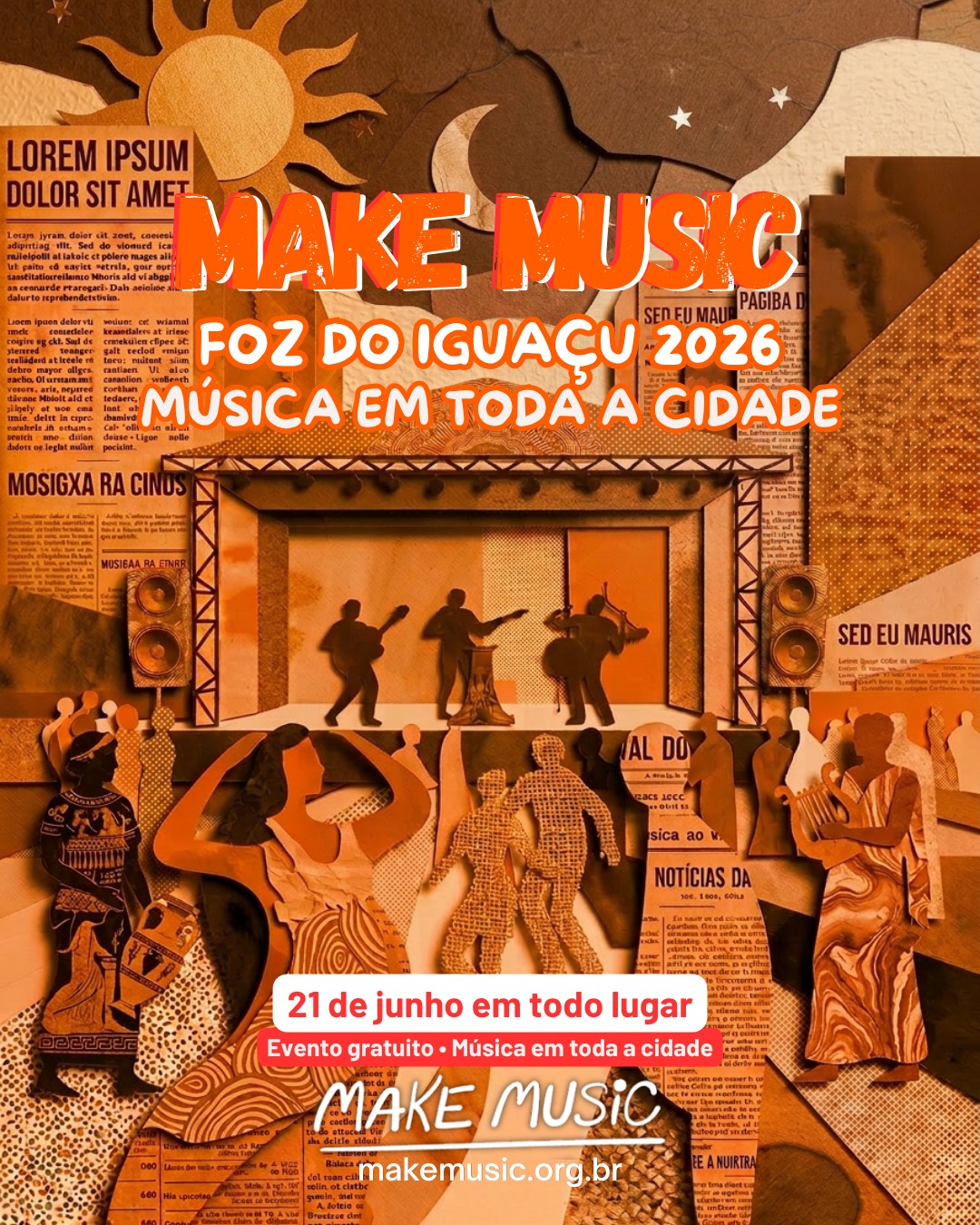 Foz do Iguaçu confirma programação do Make Music Day 2026 em espaços públicos