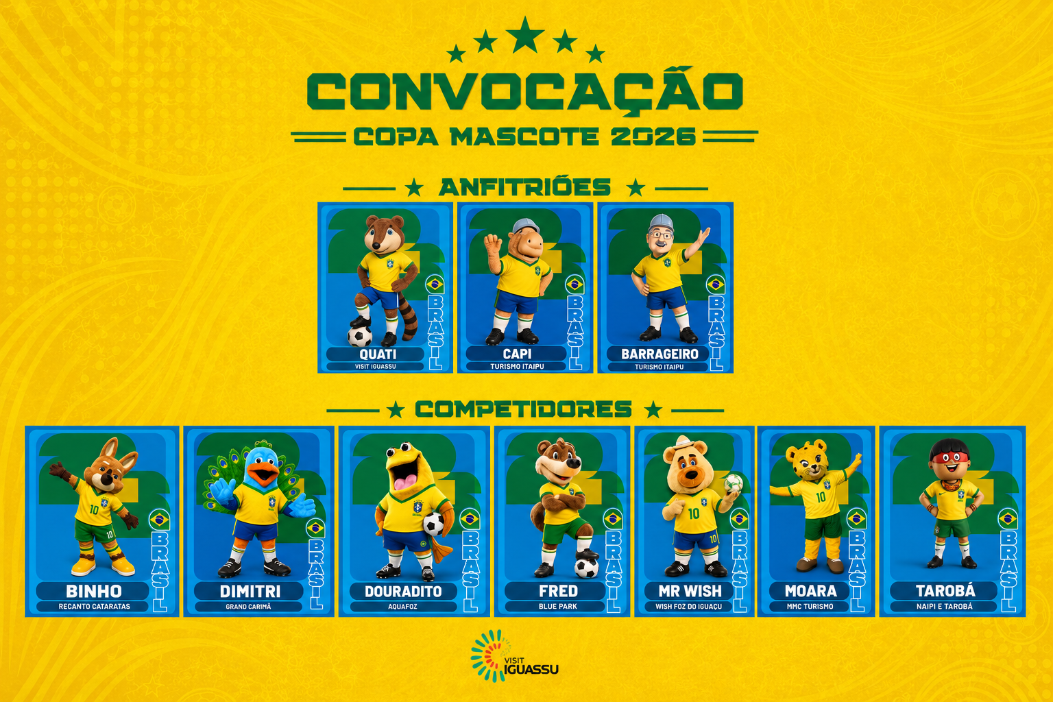 Copa Mascote 2026: veja os convocados para a disputa no Destino Iguaçu