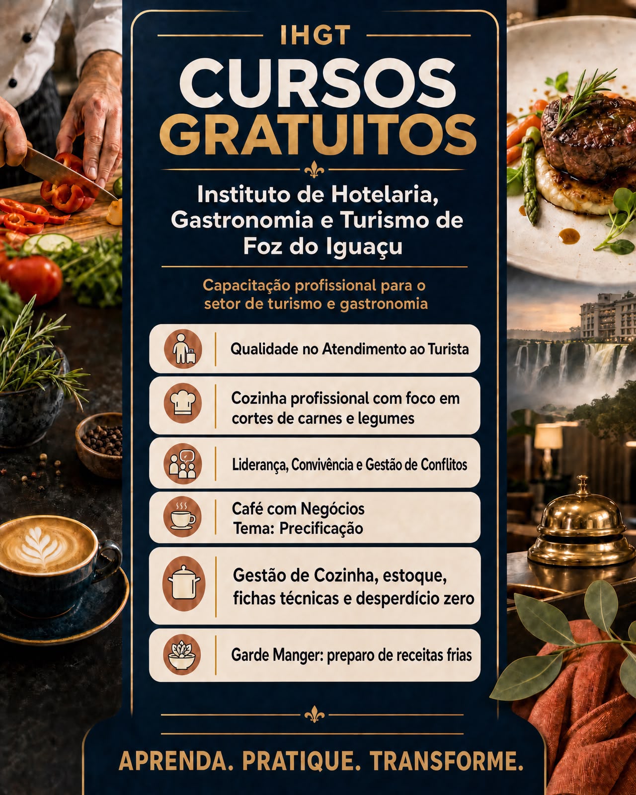 IHGT anuncia cursos gratuitos para profissionais de hotelaria, gastronomia e turismo em Foz do Iguaçu