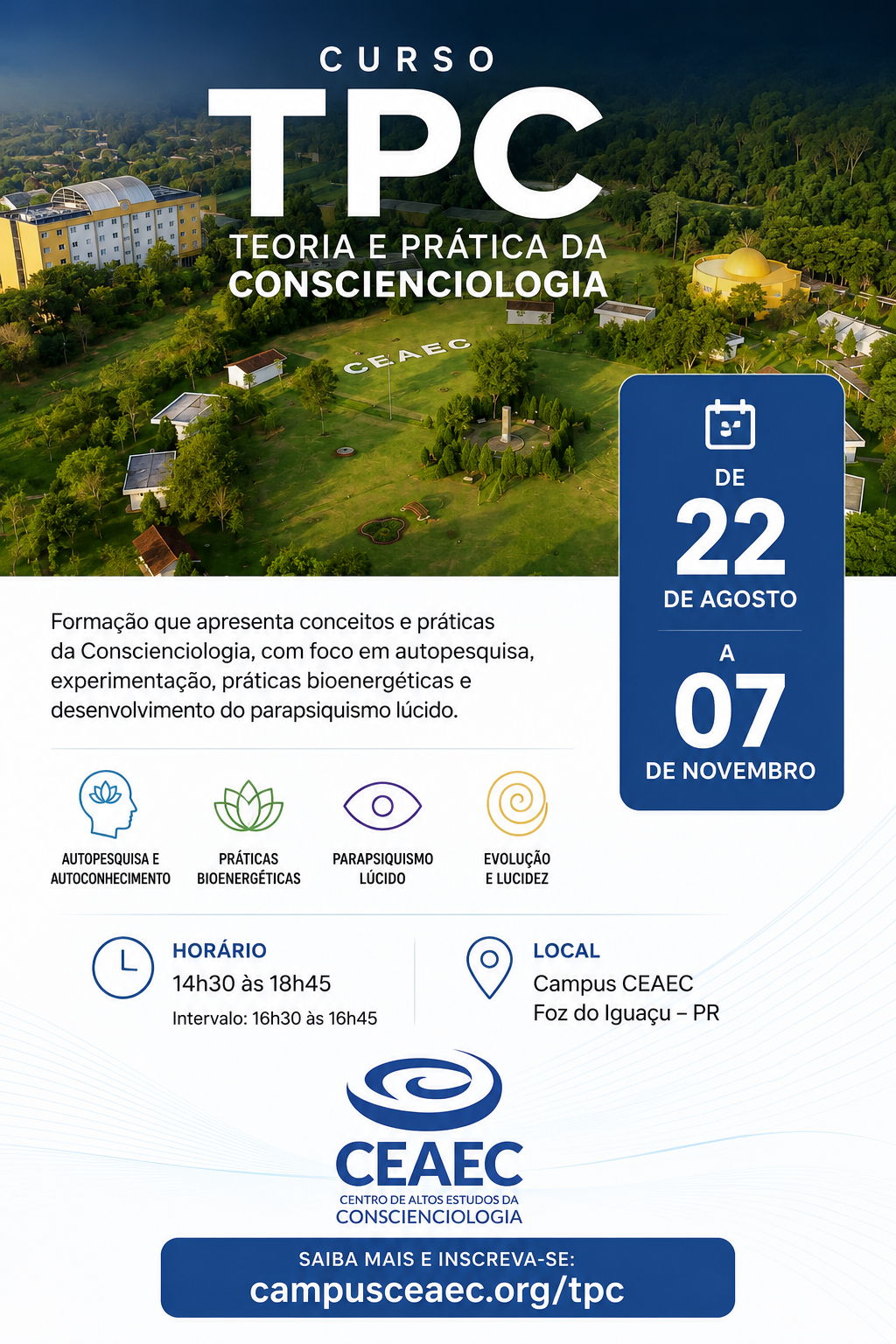 Curso TPC apresenta conceitos e práticas da Conscienciologia em Foz do Iguaçu