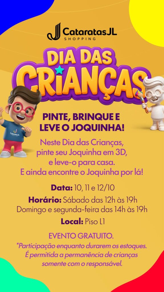 Cataratas JL Shopping terá programação gratuita para o Dia das Crianças em Foz do Iguaçu